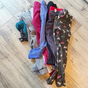 Girls various leggings, sweatpants, activewear pants size 4T-5T, XS 4/5